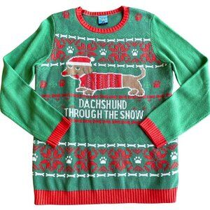 Dachshund‎ Through The Snow Christmas Holiday Sweater - Size Large